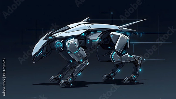 Obraz blue screen robot cyborg