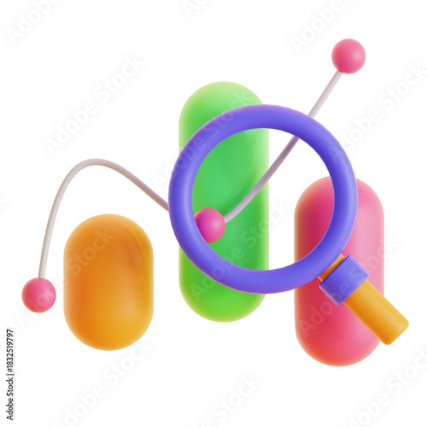 Fototapeta Graph Research 3D Illustration