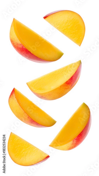 Fototapeta Falling Mango isolated on transparent background