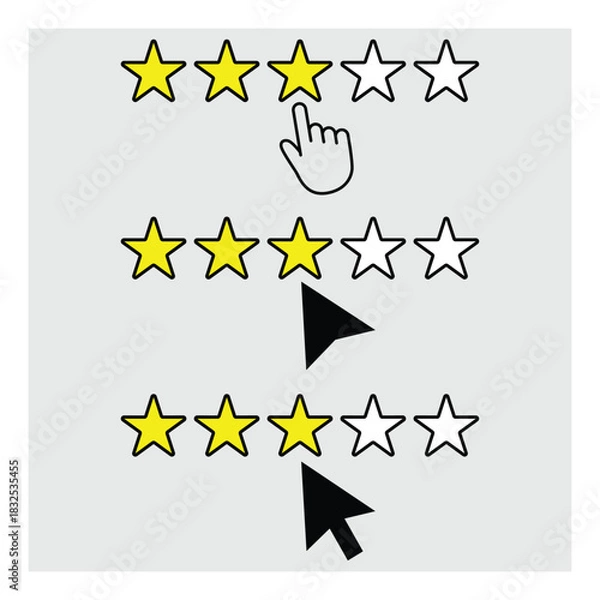 Obraz star rating icon with click symbol