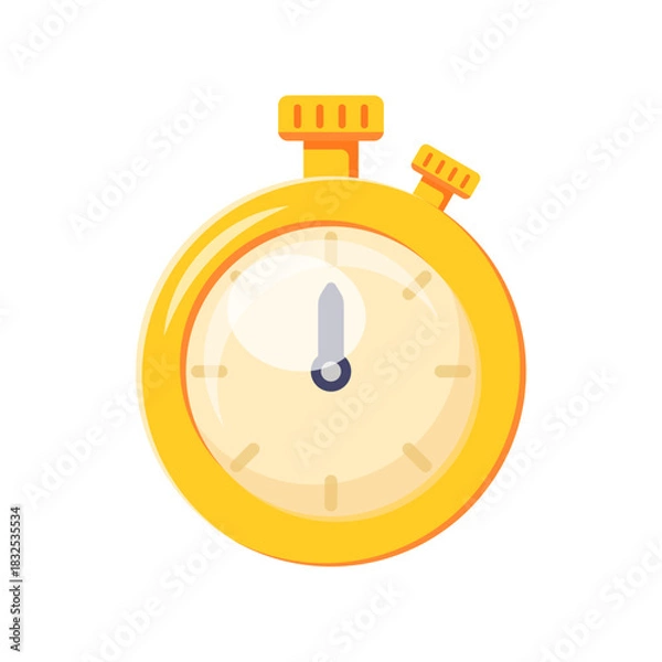 Obraz Flat vector illustration Yellow Stopwatch Timer