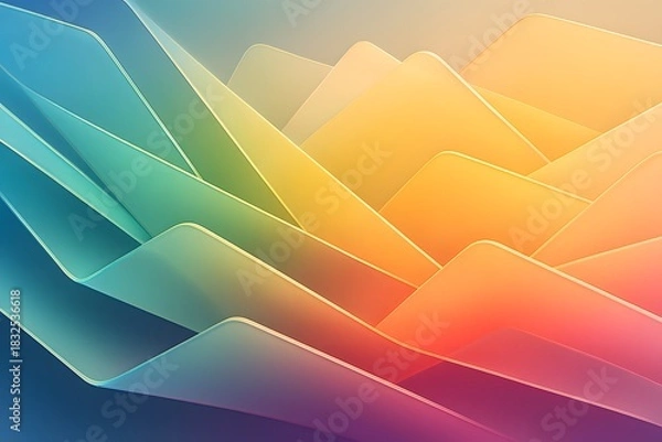 Fototapeta Abstract rainbow gradient layers overlapping with soft light