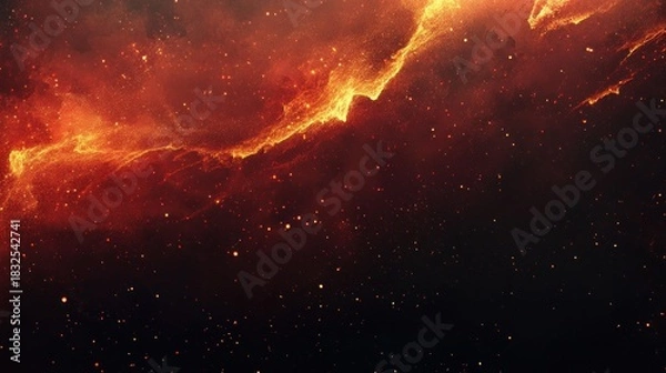 Obraz Fiery nebula cosmic background.