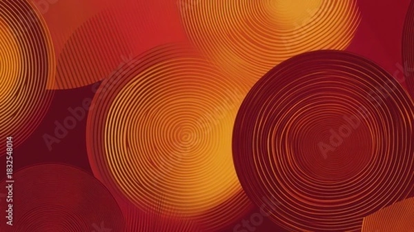 Obraz Abstract swirling red and orange circles.