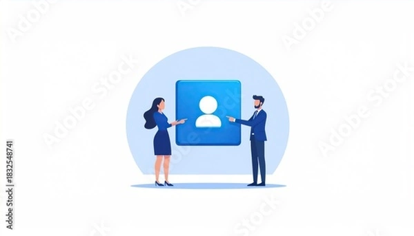 Fototapeta Elegant team highlighting user profile icon for collaboration and growth