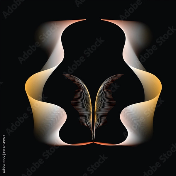 Obraz Blending line art design