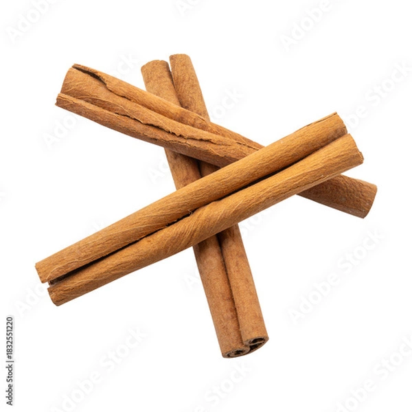 Fototapeta Cinnamon sticks isolated on transparent background