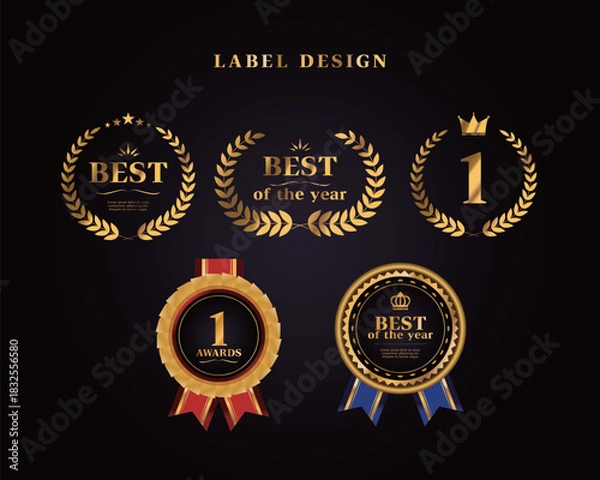 Fototapeta 고급 금박 라벨 템플릿 03