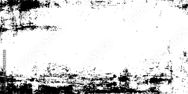 Obraz Abstract black grunge ink paint splat stain texture pattern border design vector illustration background