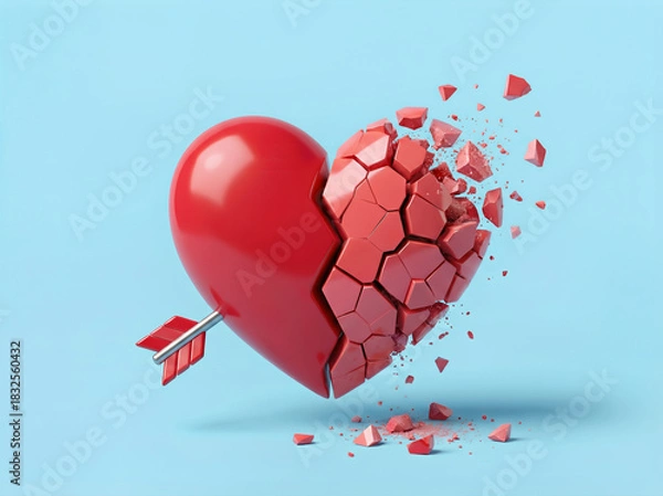 Obraz Broken Heart created with Generative AI Technology, ai, generative