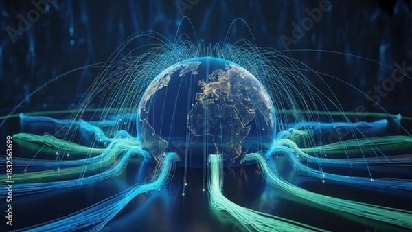 Obraz Global Data Network and Digital Connectivity