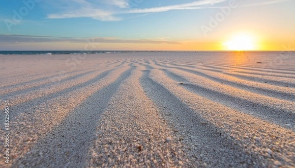 Fototapeta Smooth sand with natural wavy patterns