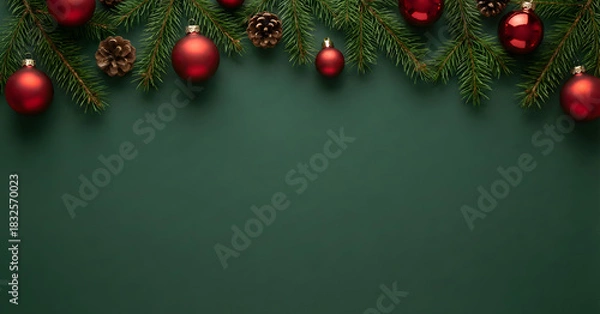 Fototapeta christmas tree with balls