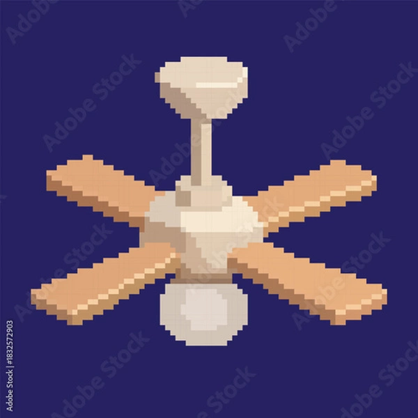 Obraz fan pixel art, vector illustration on isolated background.