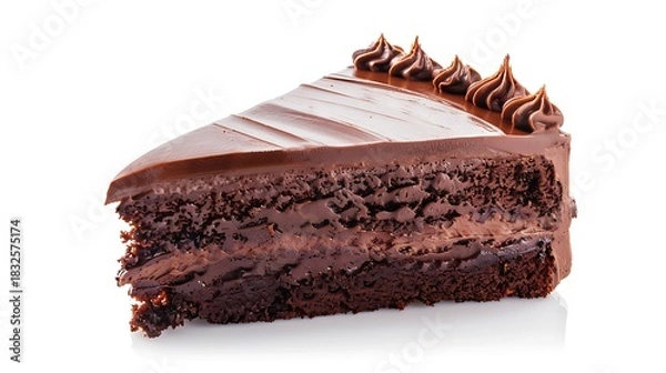 Obraz chocolate cake isolated on white