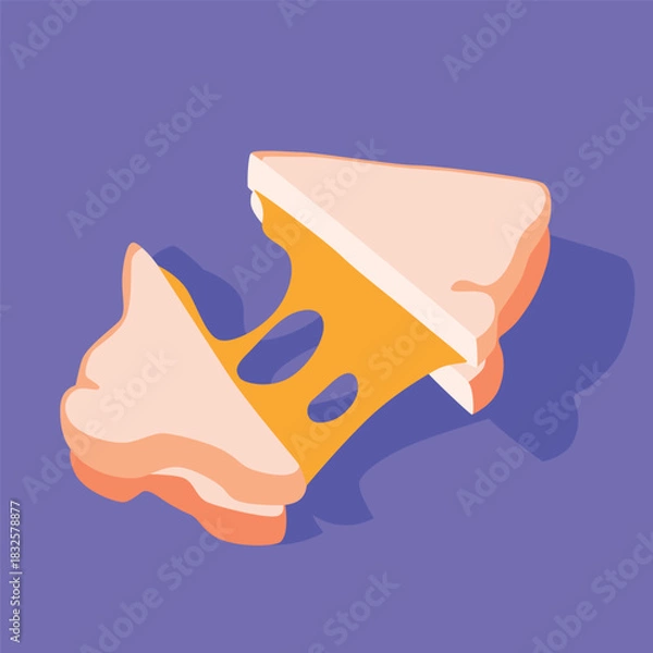 Fototapeta toast with melted cheese vector graphic design. toast with melted cheese vector illustration