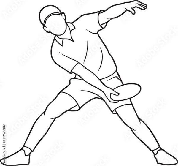 Fototapeta Man in athletic wear throwing a disc in a dynamic pose person athlete