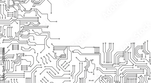 Obraz Circuit technology background with hi-tech digital data connection system and computer electronic design.
