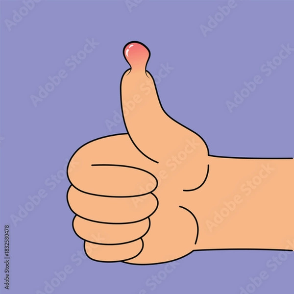 Fototapeta painful thumb vector graphic design. painful thumb vector illustration