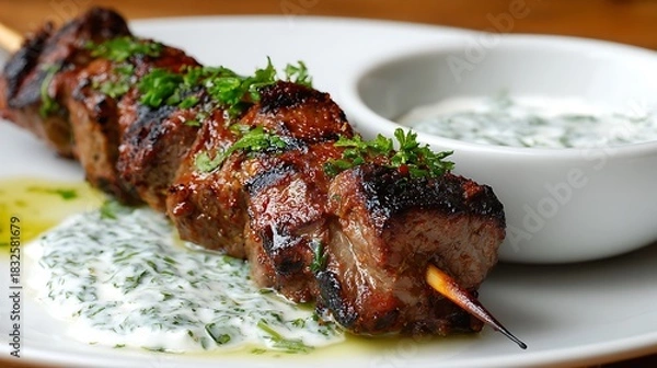 Obraz Grilled chicken breast fillet with roasted potatoes and green vegetables healthy dinner plate