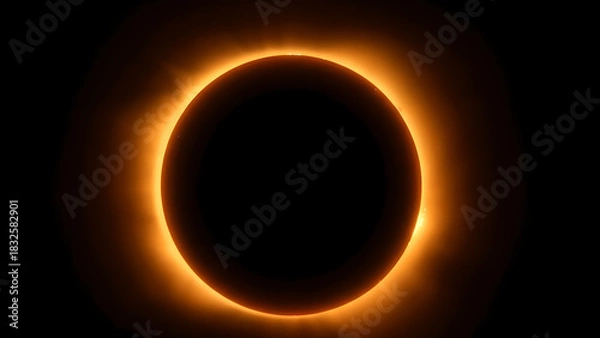 Fototapeta Total Solar Eclipse with Bright Corona and Dramatic Dark Sky