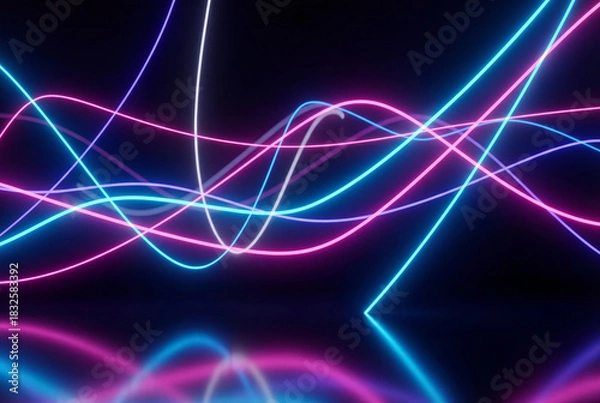 Fototapeta Dynamic glowing lines forming an abstract vibrant pattern