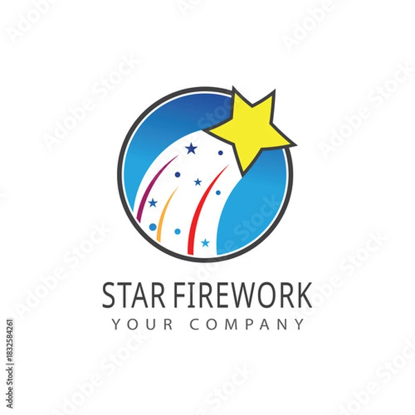 Obraz Firework star logo vector and symbol design