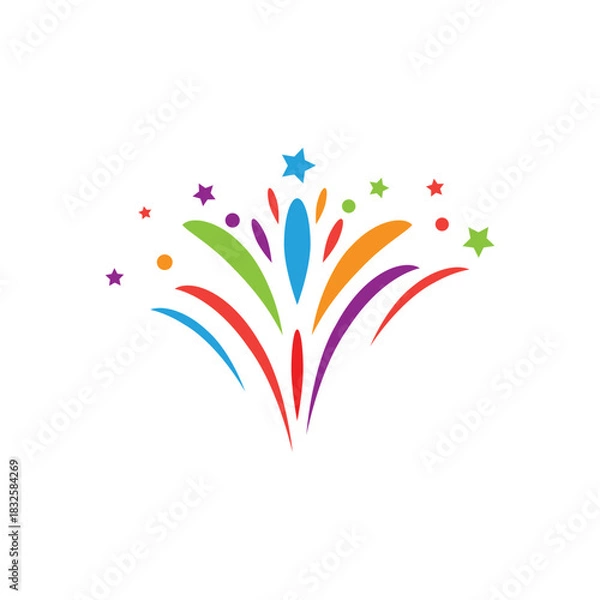 Obraz Firework star logo vector and symbol design