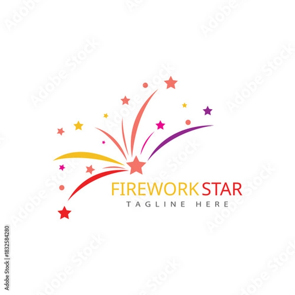 Obraz Firework star logo vector and symbol design
