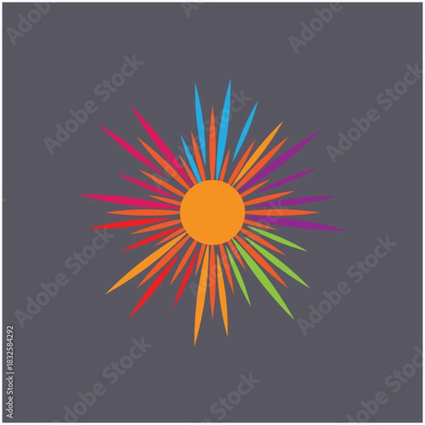 Obraz Firework star logo vector and symbol design