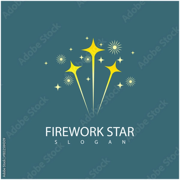 Obraz Firework star logo vector and symbol design