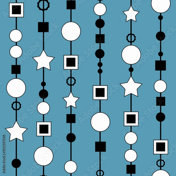 Obraz Festive pattern with string beads and star decorations 