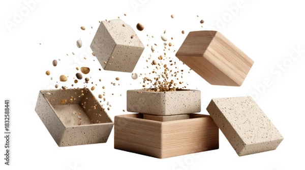 Obraz Architectural Elements: A harmonious arrangement of architectural elements, showcasing the interplay of shapes, textures, and forms. Demonstrating the essence of design and spatial concepts.