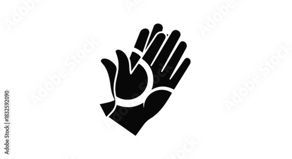 Obraz Stylized open hands forming a symbol of connection and support against a clean background