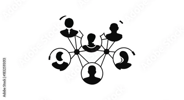 Obraz Abstract network of connected people symbolizing community and collaboration