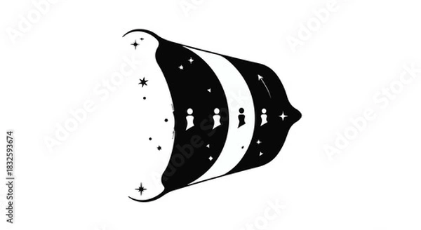 Obraz Abstract celestial design with swirling cosmic patterns and starry elements