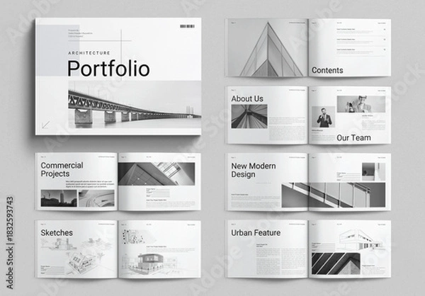 Obraz Architecture Portfolio Template Landscape