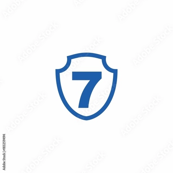 Fototapeta 7 Number Alphabet Logo Vector