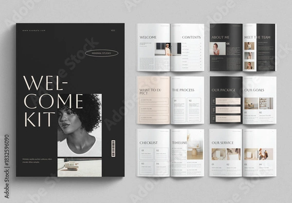 Obraz Welcome Kit Magazine Template Design Layout