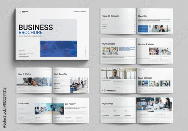 Obraz Business Brochure Template Design Layout Landscape