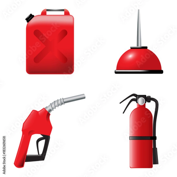 Obraz gas station stuff clip art set