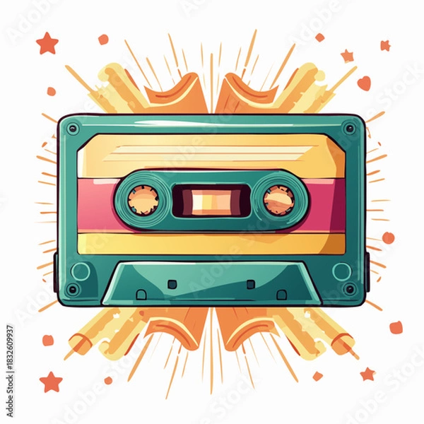 Fototapeta cassette tape vector