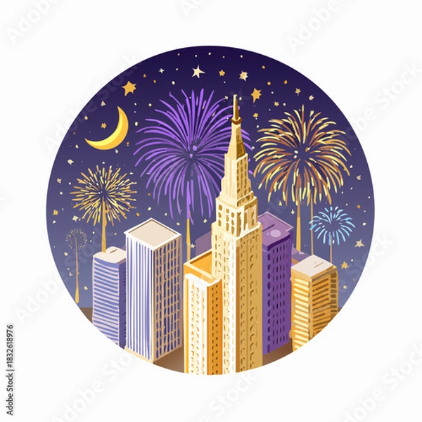 Fototapeta new years vector illustration