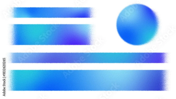 Obraz 青いグラデーションのスプレーテクスチャのテロップベースセット