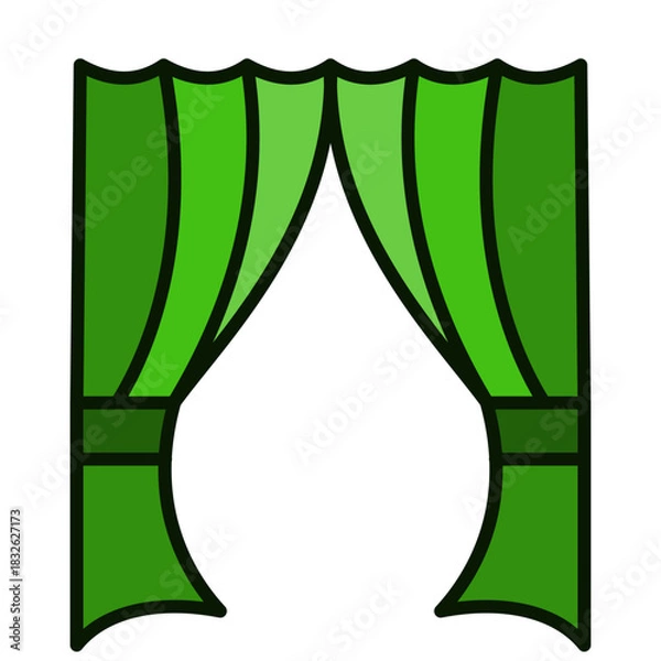 Obraz curtains icon vector design template simple and modern