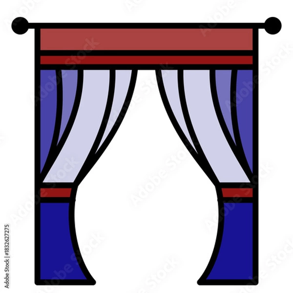 Obraz curtains icon vector design template simple and modern