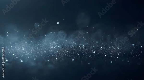 Obraz Subtle frosty mist with shimmering ice particles drifting softly across dark navy background