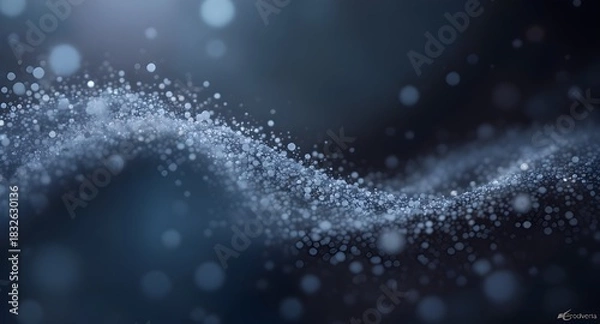 Obraz Soft winter crystal particles drifting in cold air creating refined abstract atmosphere