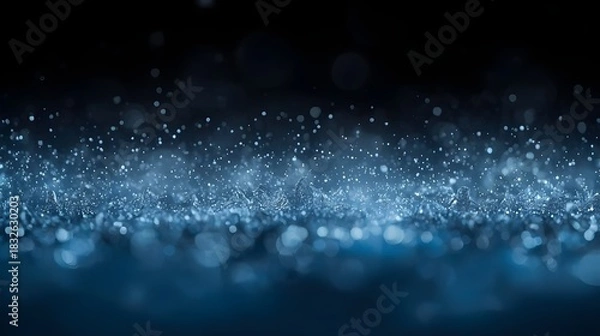 Obraz High-detail icy haze floating above dark cool-blue gradient in minimal abstract style