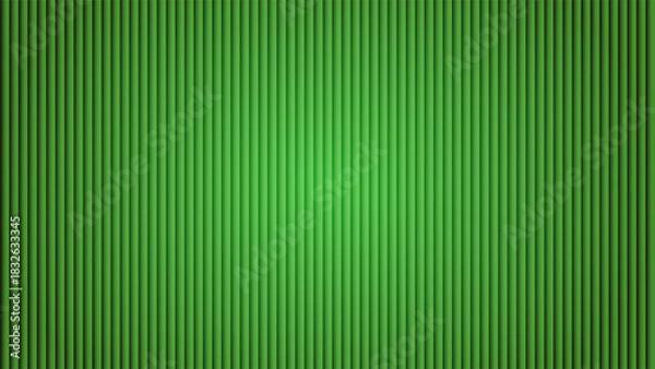 Fototapeta Vibrant green corrugated background with vertical ridges and subtle gradient effect, abstract, clean, modern texture.
